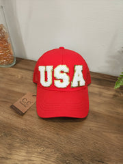 USA Customizable Chenille Letter Patch High Ponytail Cap
