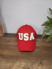 USA Customizable Chenille Letter Patch High Ponytail Cap