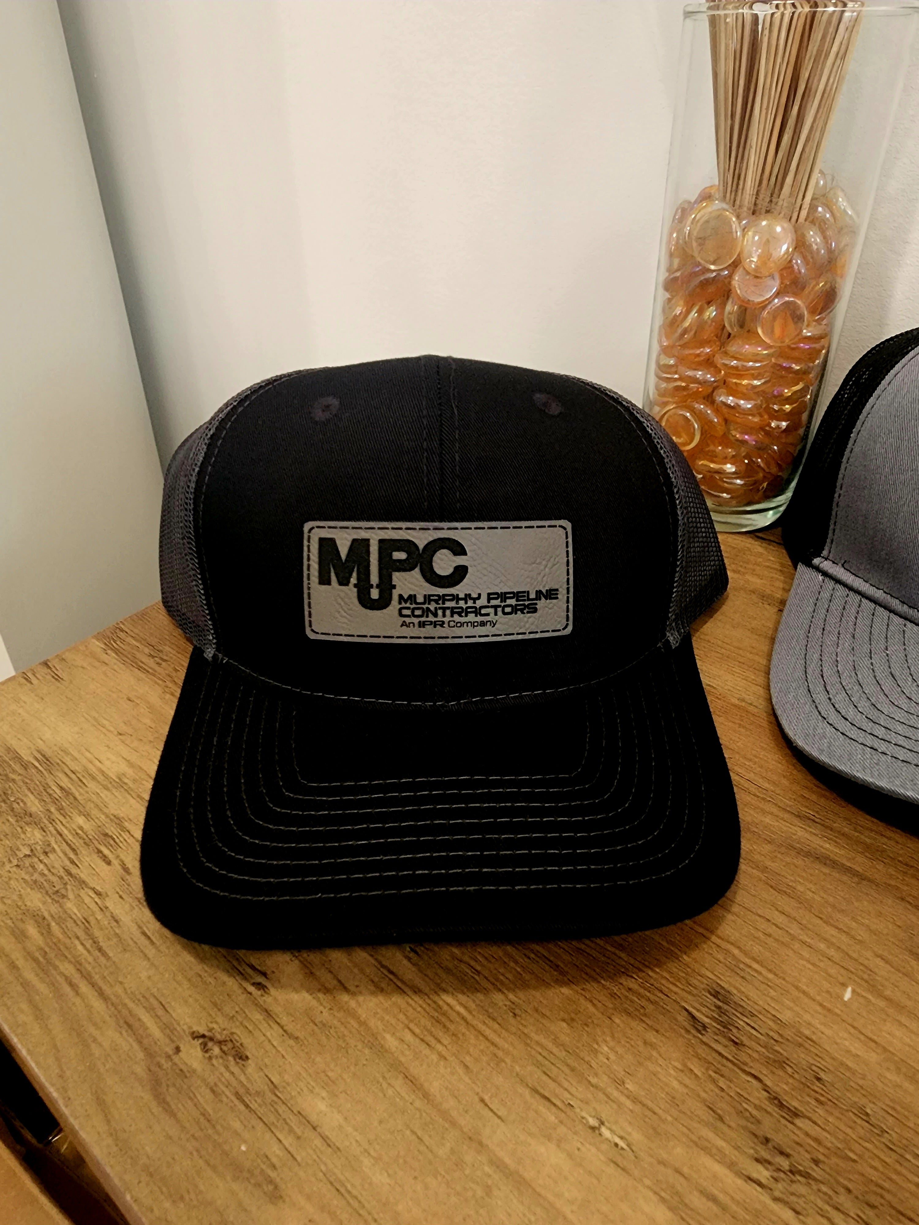 Custom Leather Patch Port Authority Snapback Trucker Cap