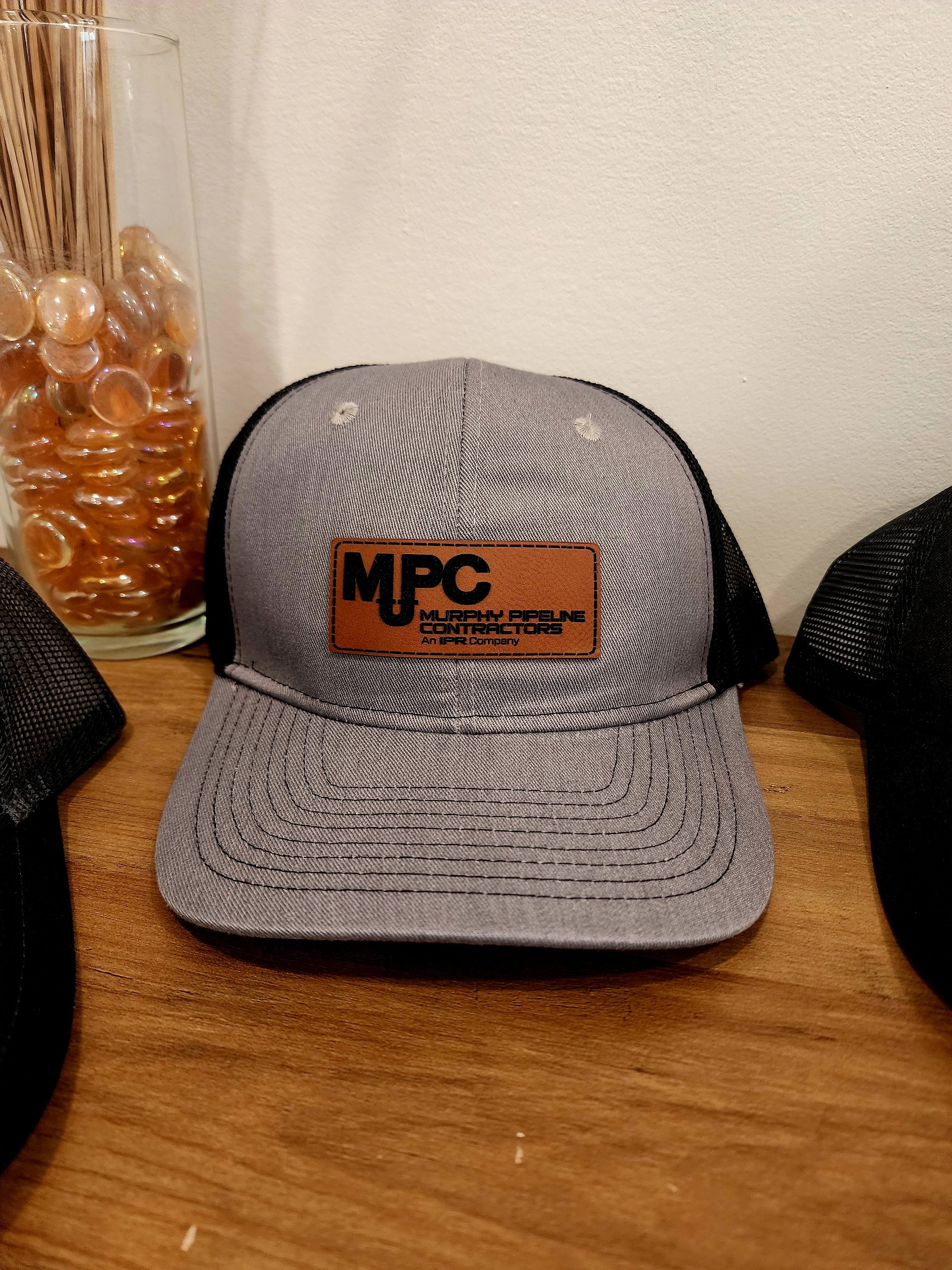 Custom Leather Patch Port Authority Snapback Trucker Cap