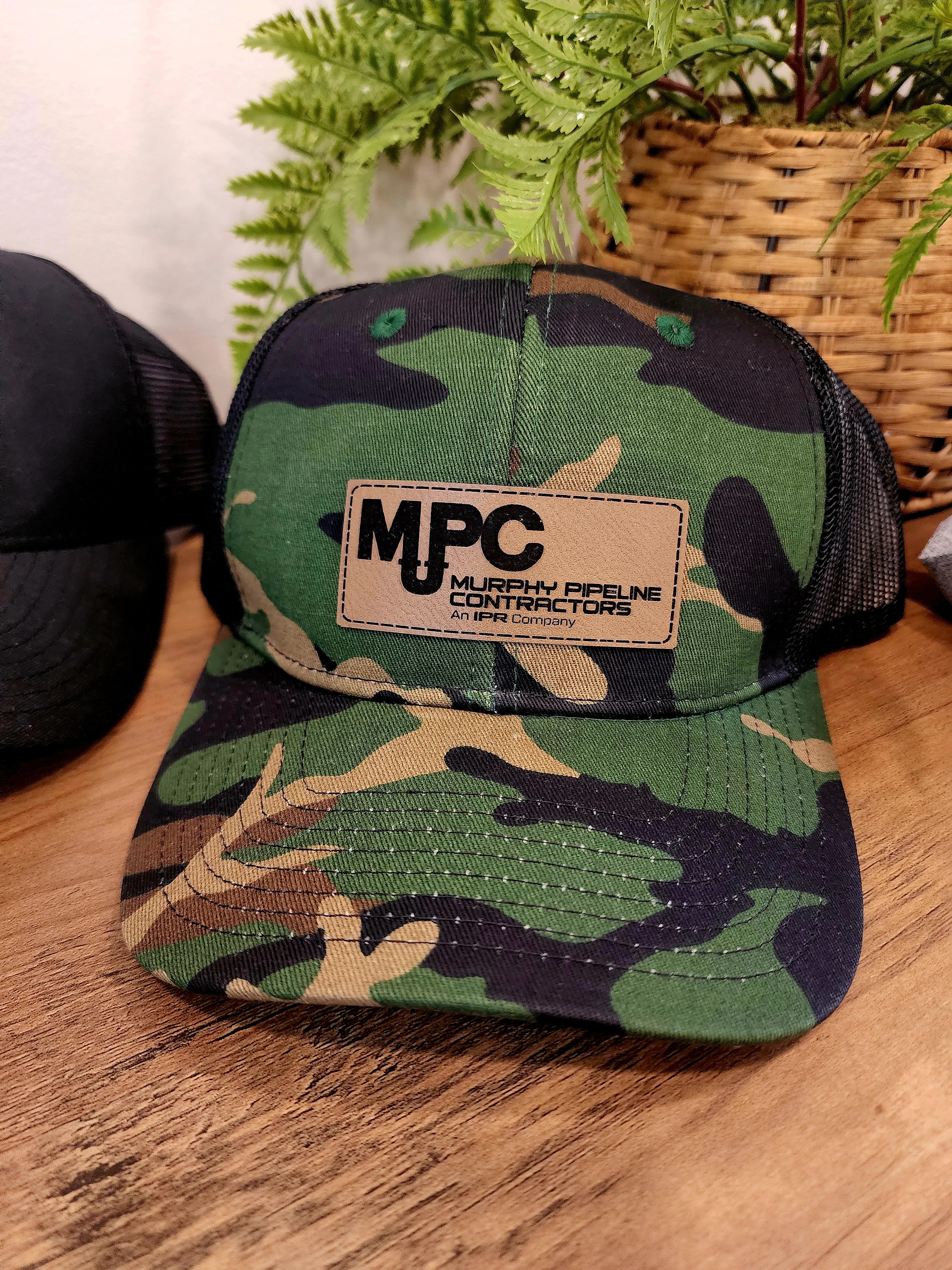 Custom Leather Patch Port Authority Snapback Trucker Cap