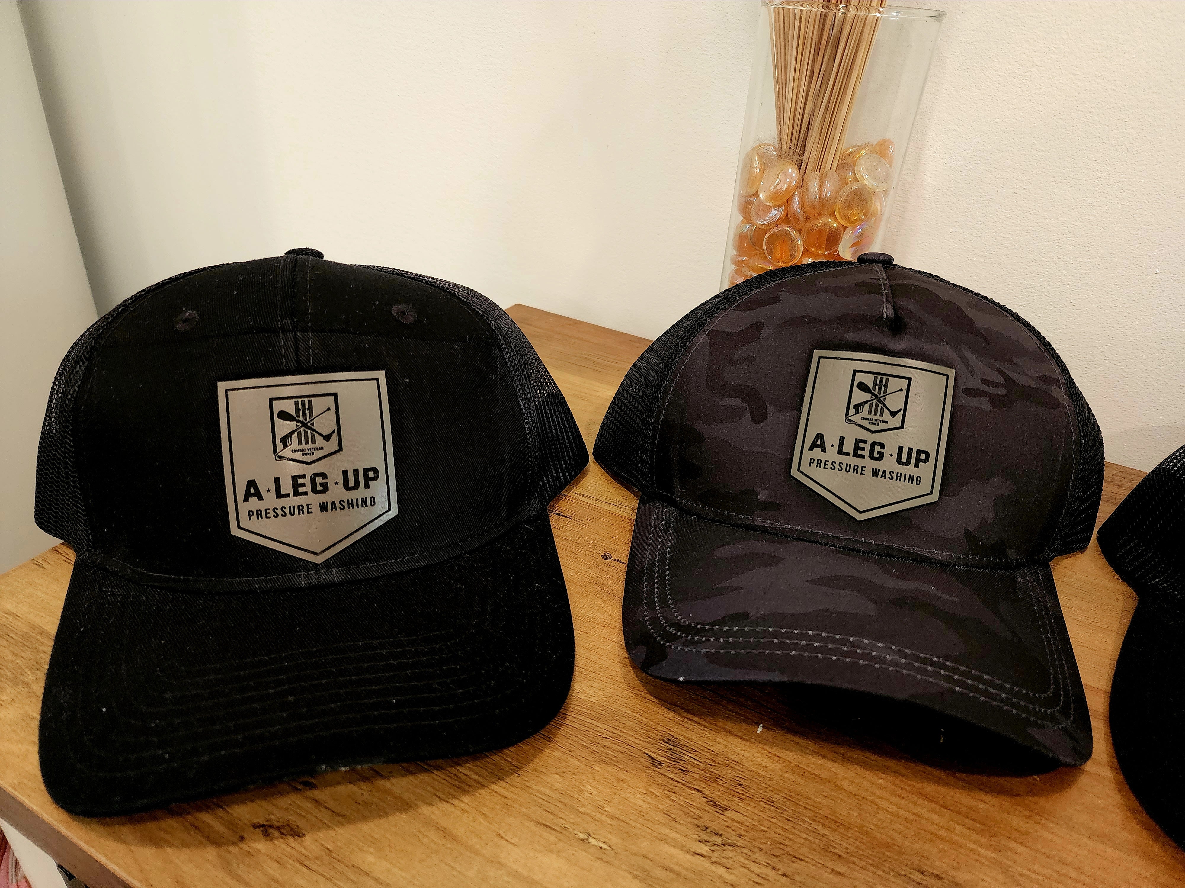 Custom Leather Patch Port Authority Snapback Trucker Cap