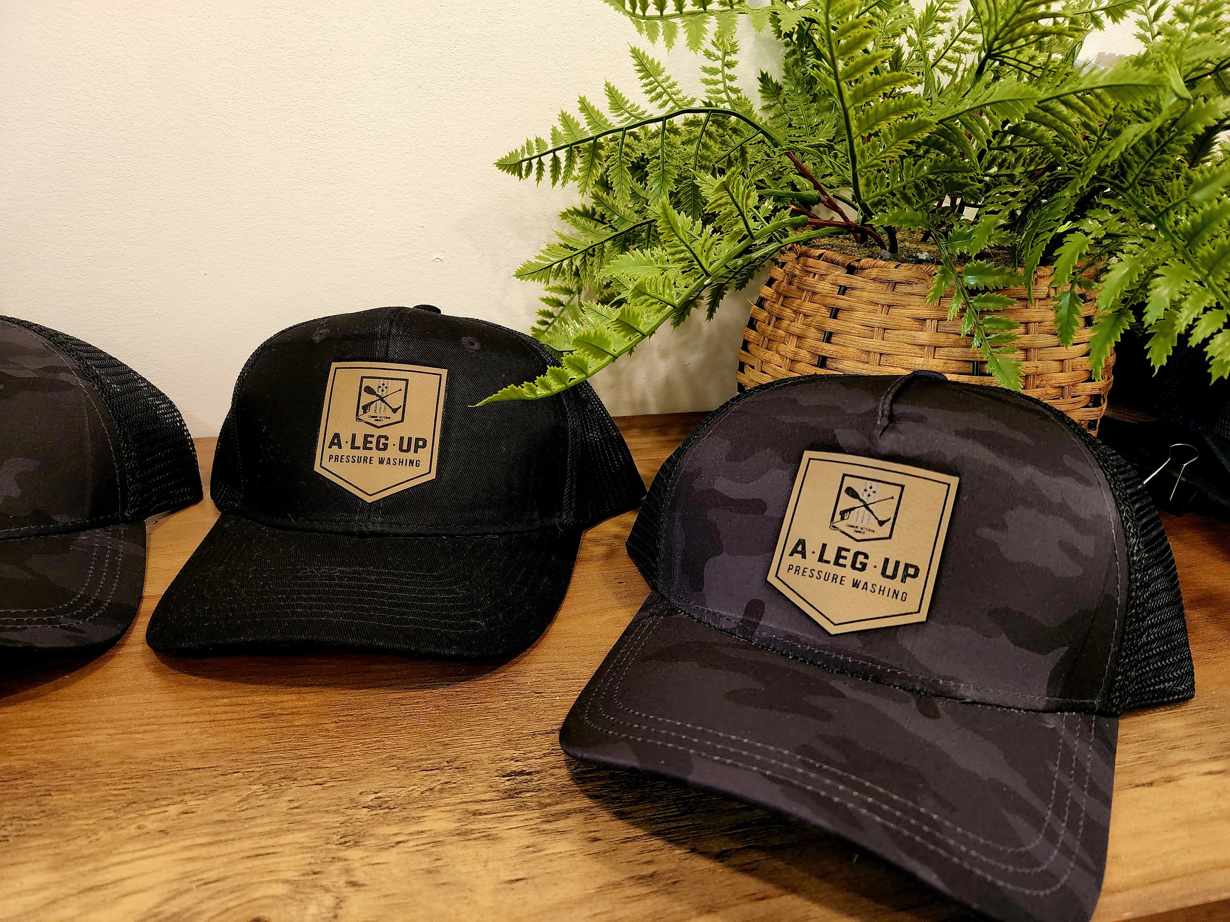 Custom Leather Patch Port Authority Snapback Trucker Cap