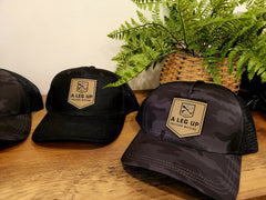 Custom Leather Patch Port Authority Snapback Trucker Cap