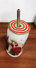 Grinch Latte Christmas Beer Can Glass Tumbler