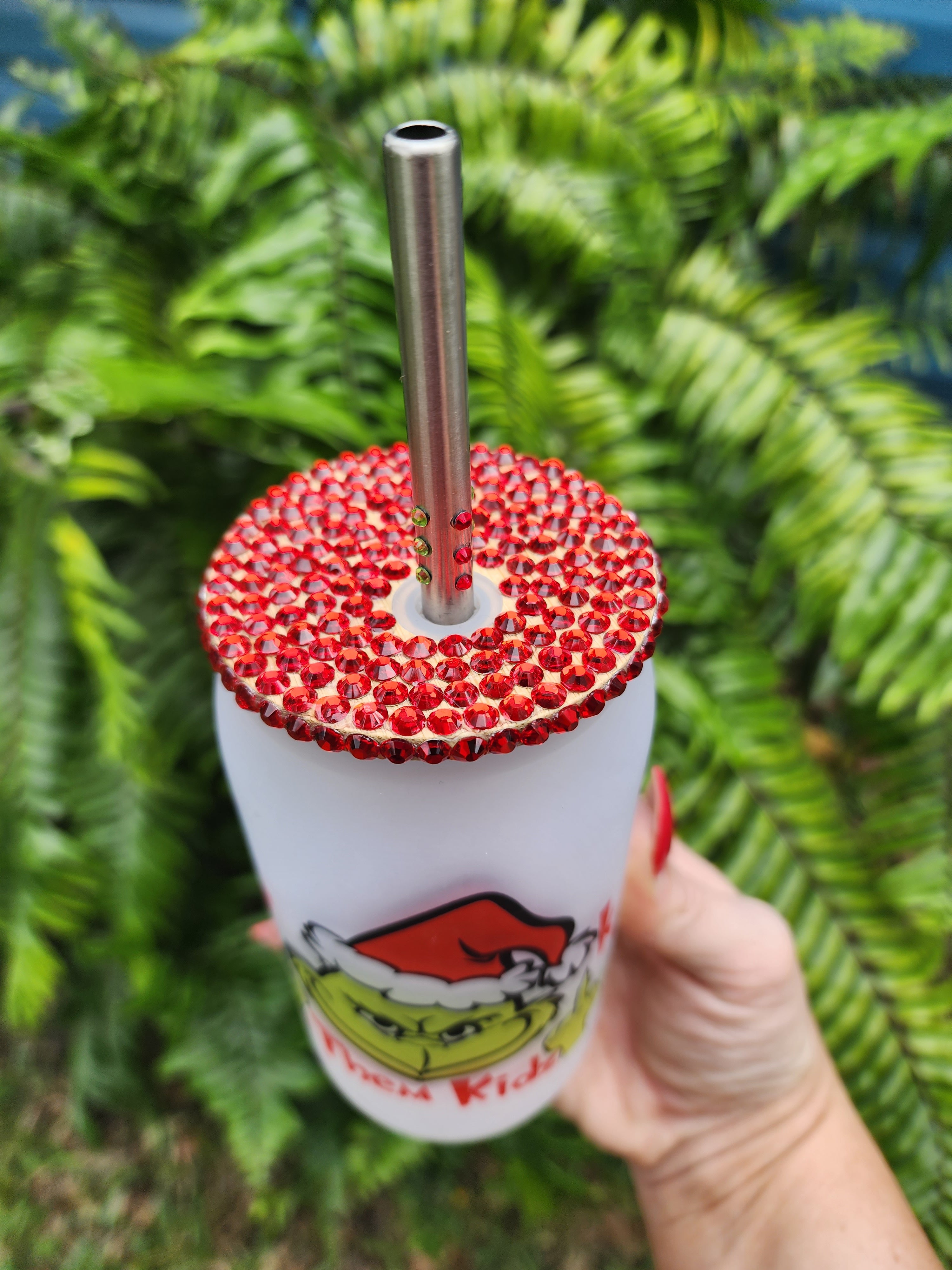 Grinch Fuck Them Kids Christmas Beer Can Glass Tumbler