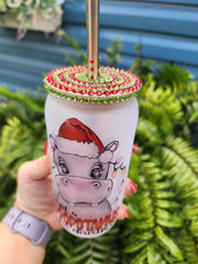 I Want a Hippopotamus for Christmas Beer Can Glass Tumbler