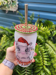 I Want a Hippopotamus for Christmas Beer Can Glass Tumbler