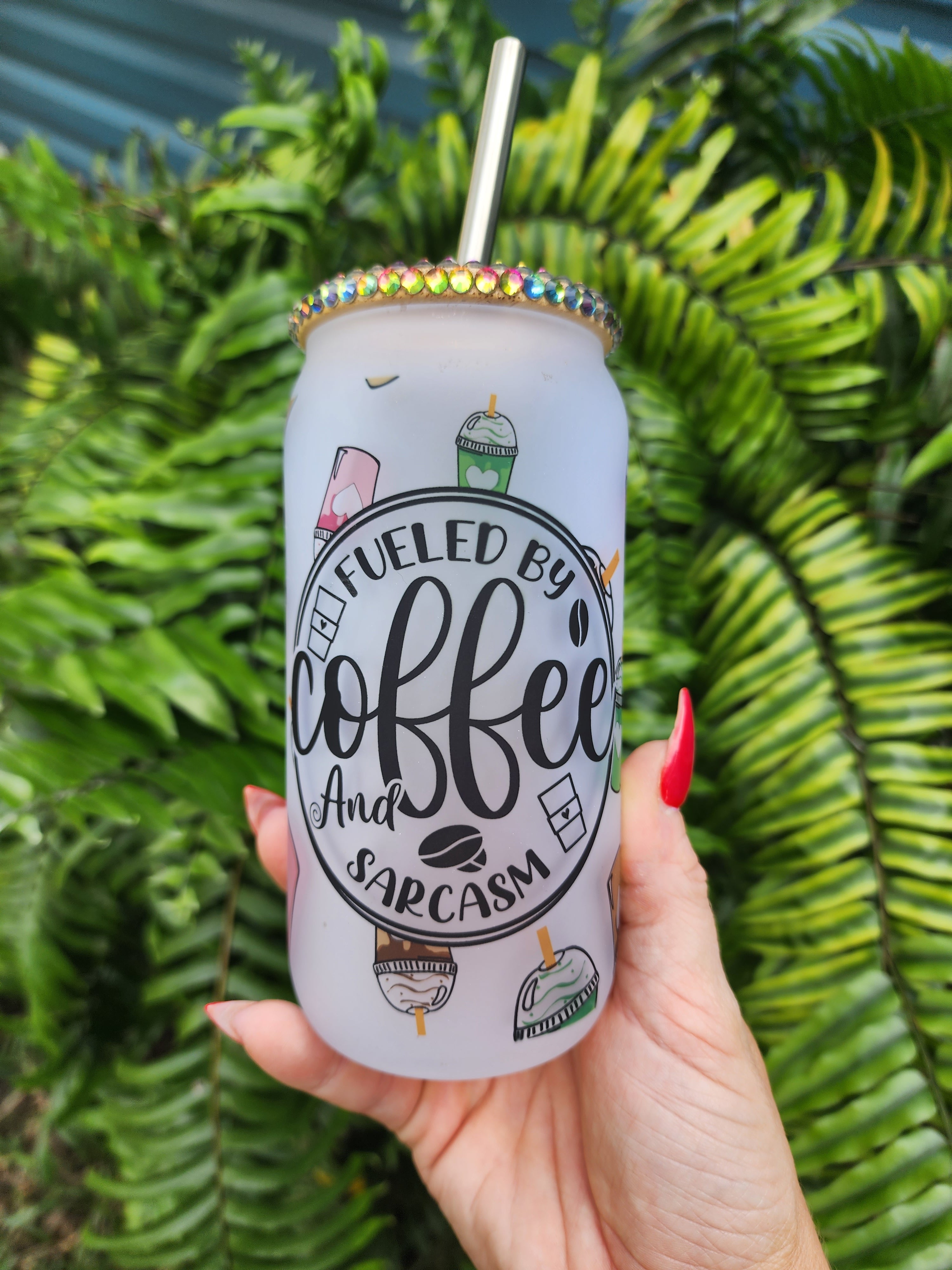 I Run On Coffee and Sarcasm Beer Can Glass Tumbler