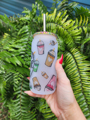 I Run On Coffee and Sarcasm Beer Can Glass Tumbler