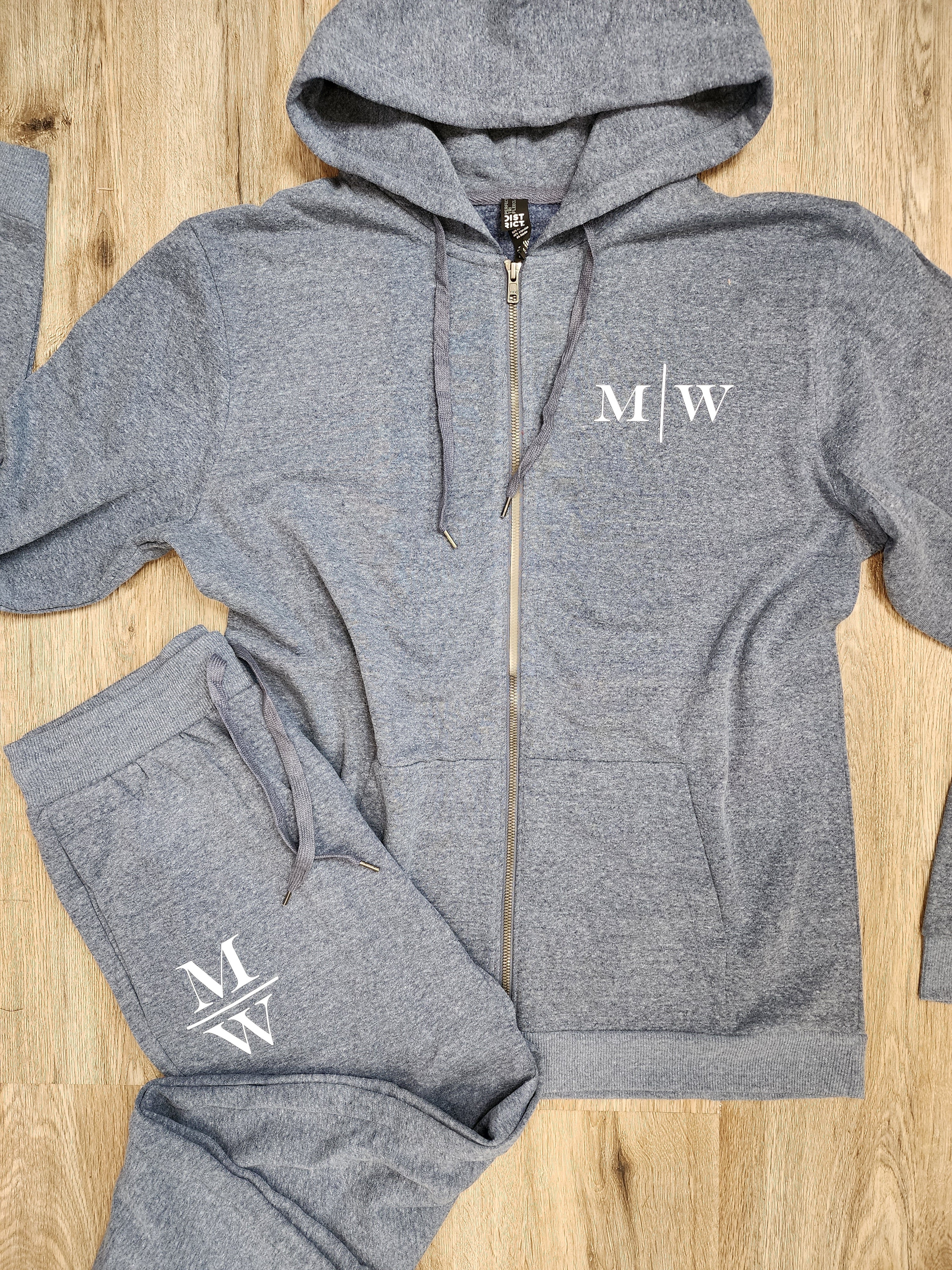 Monogrammed Sweatsuit Set - Heather Navy