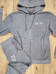 Monogrammed Sweatsuit Set - Heather Navy