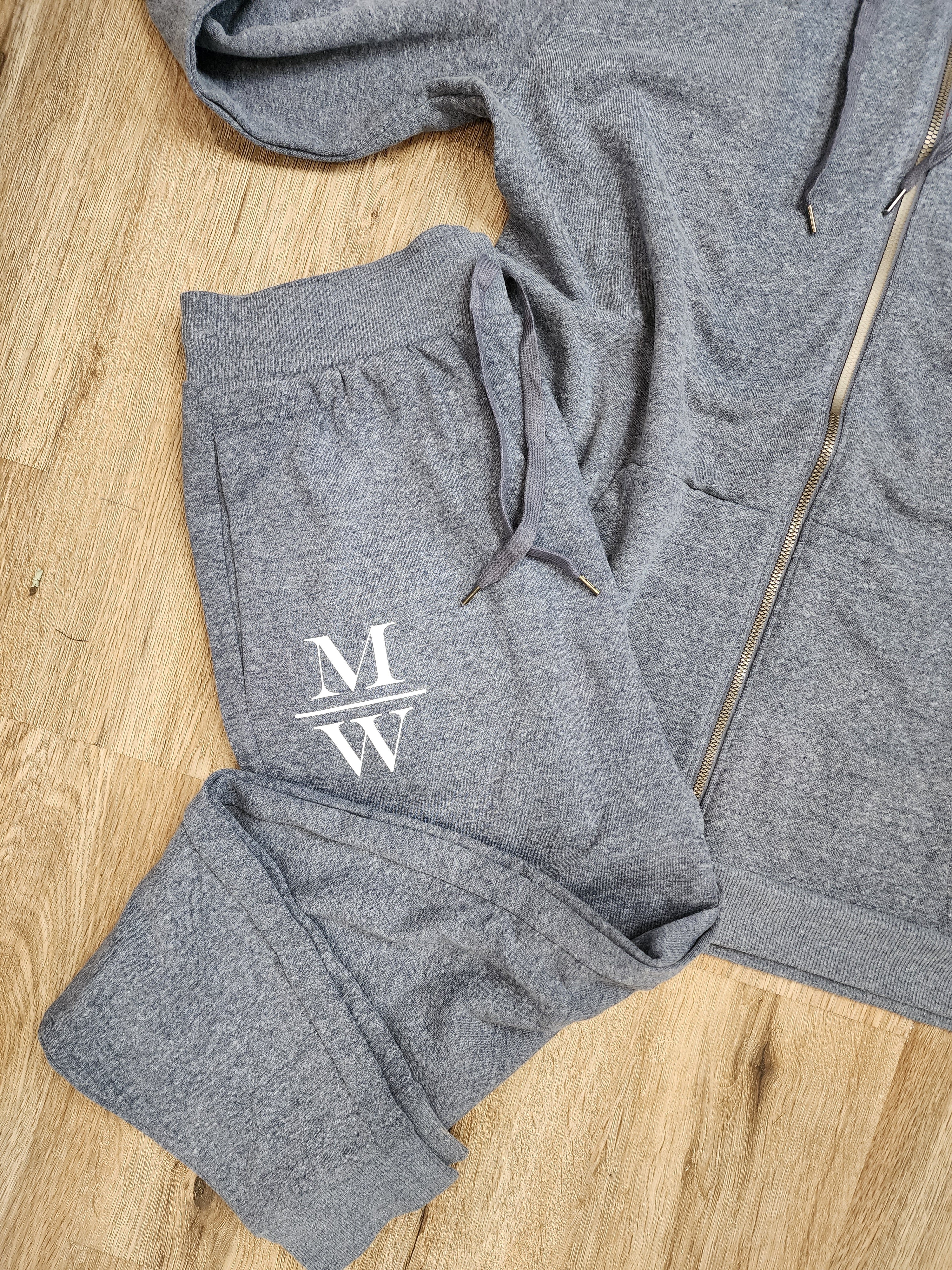 Monogrammed Sweatsuit Set - Heather Navy