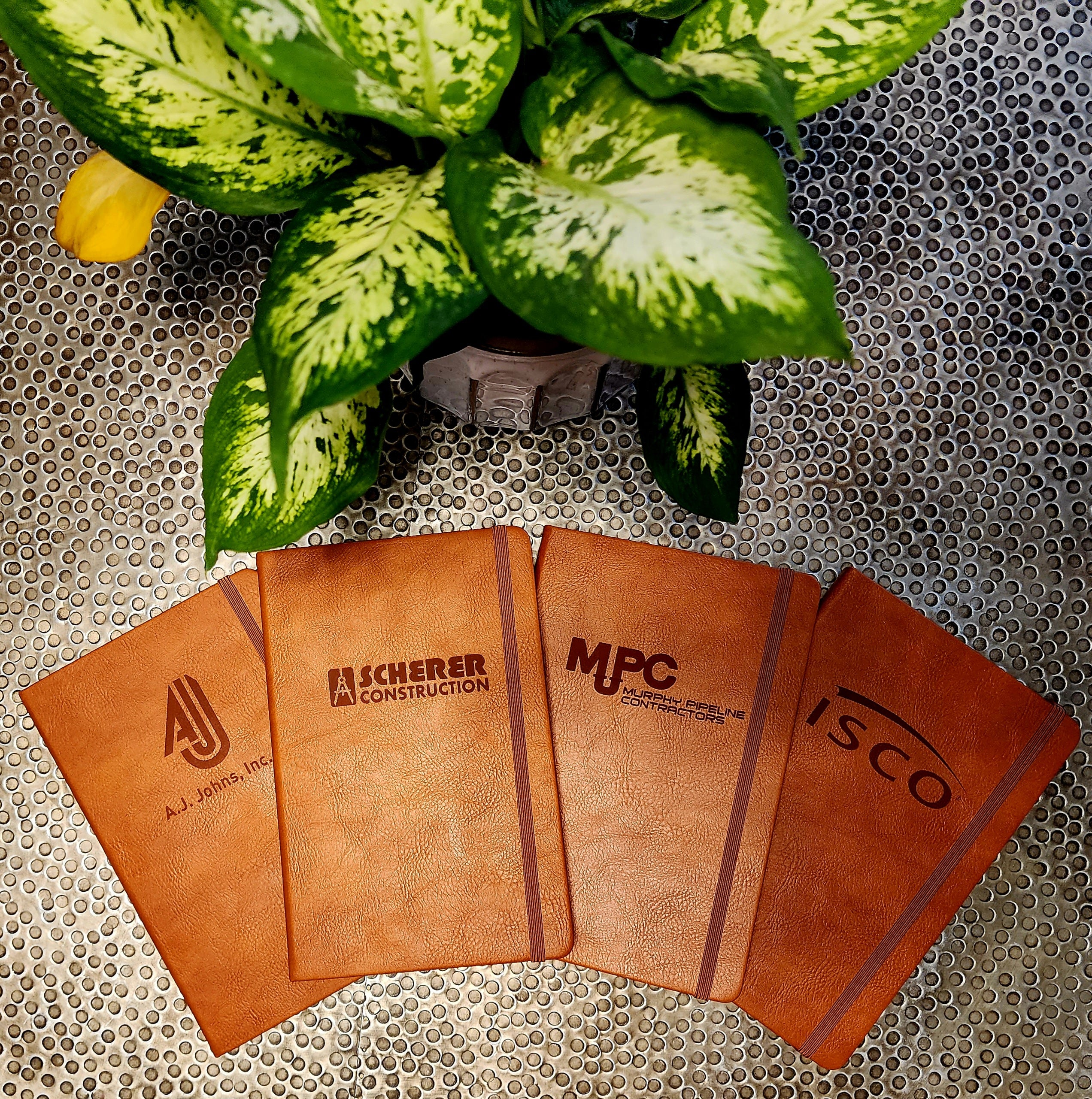 Branded Faux Leather Lined Executive Notebooks