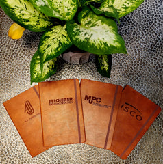 Branded Faux Leather Lined Executive Notebooks