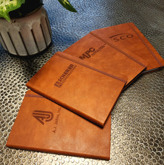 Branded Faux Leather Lined Executive Notebooks