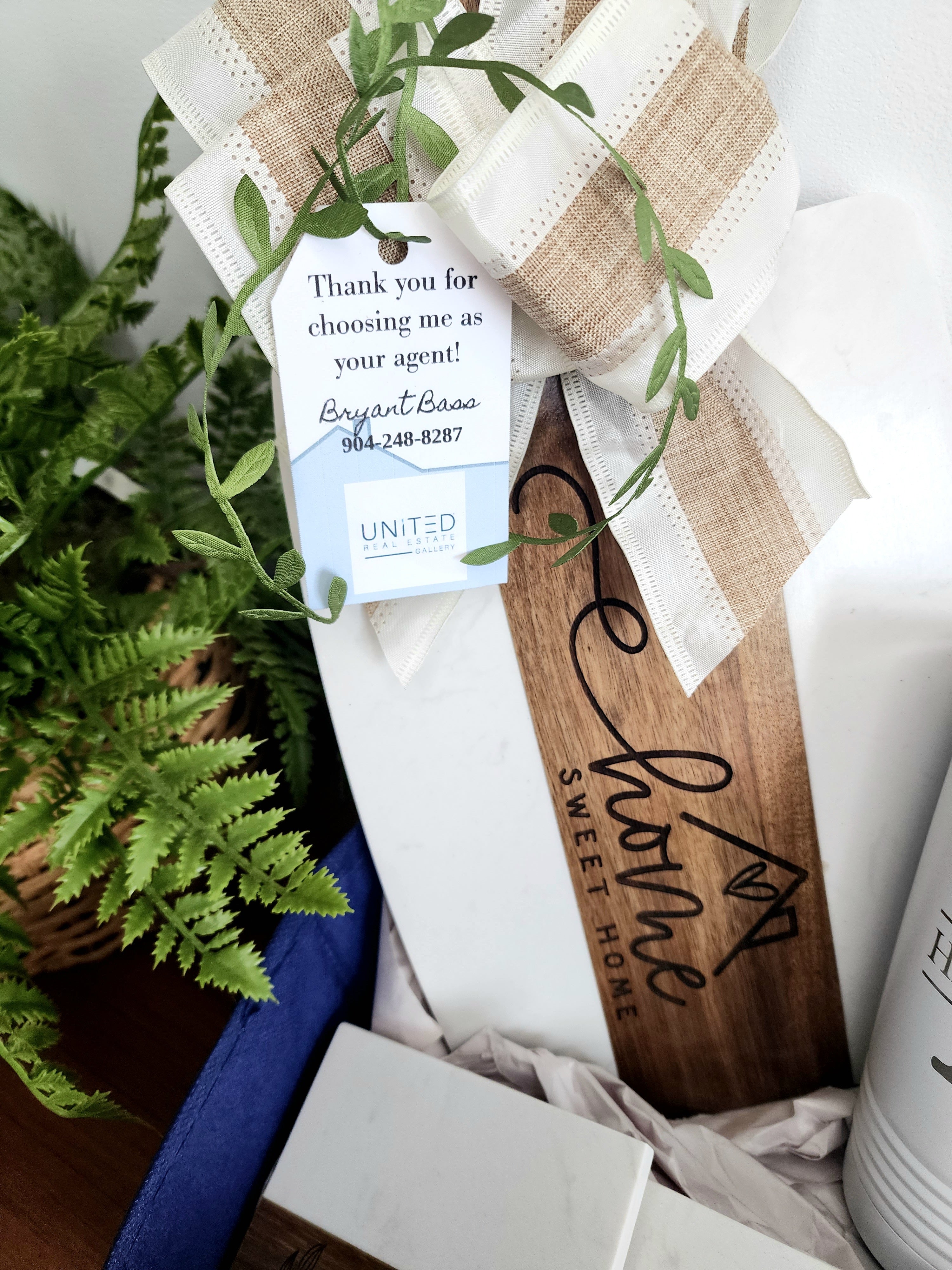 Custom Closing Gift Set- Acopa Marble and Acacia Wood