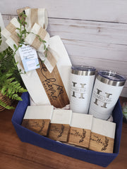 Custom Closing Gift Set- Acopa Marble and Acacia Wood