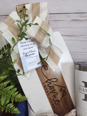 Custom Closing Gift Set- Acopa Marble and Acacia Wood