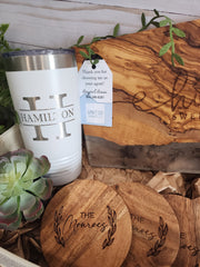 Custom Closing Gift Set- Olive Wood & White Resin
