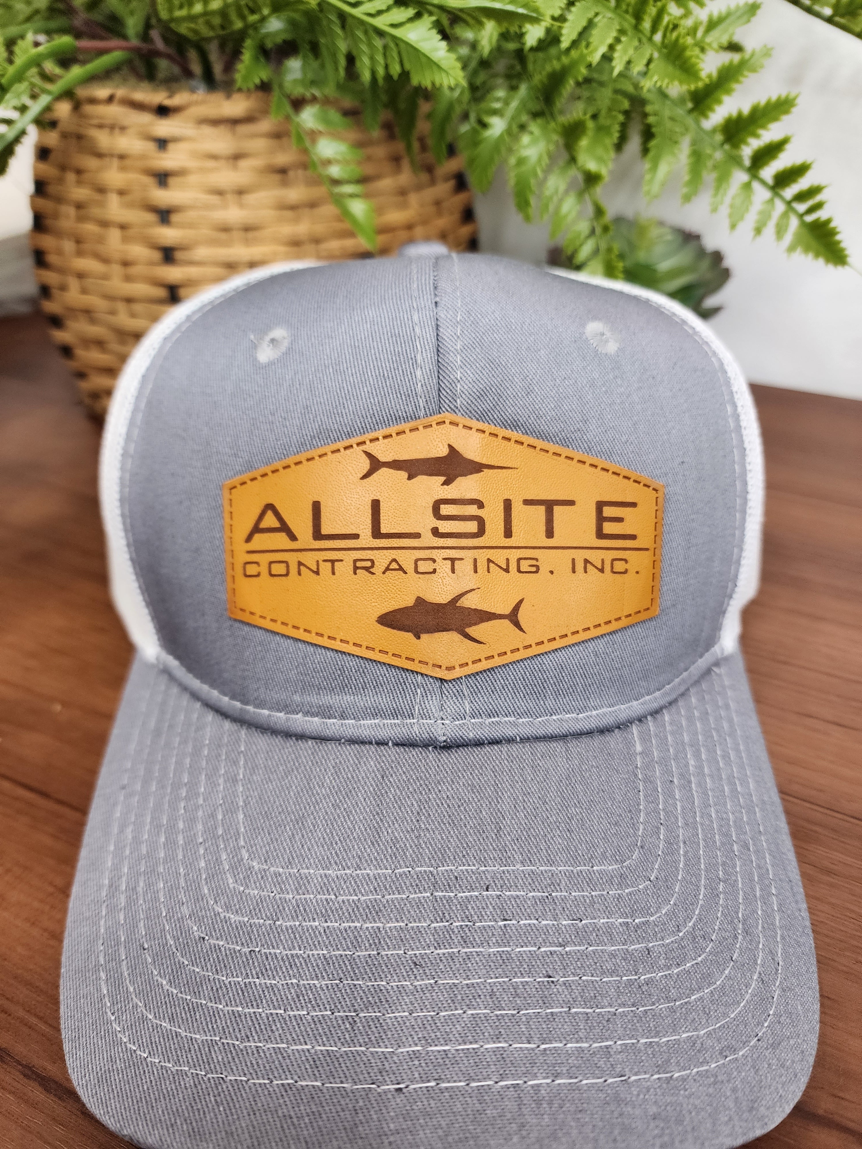 Custom Leather Patch Port Authority Snapback Trucker Cap