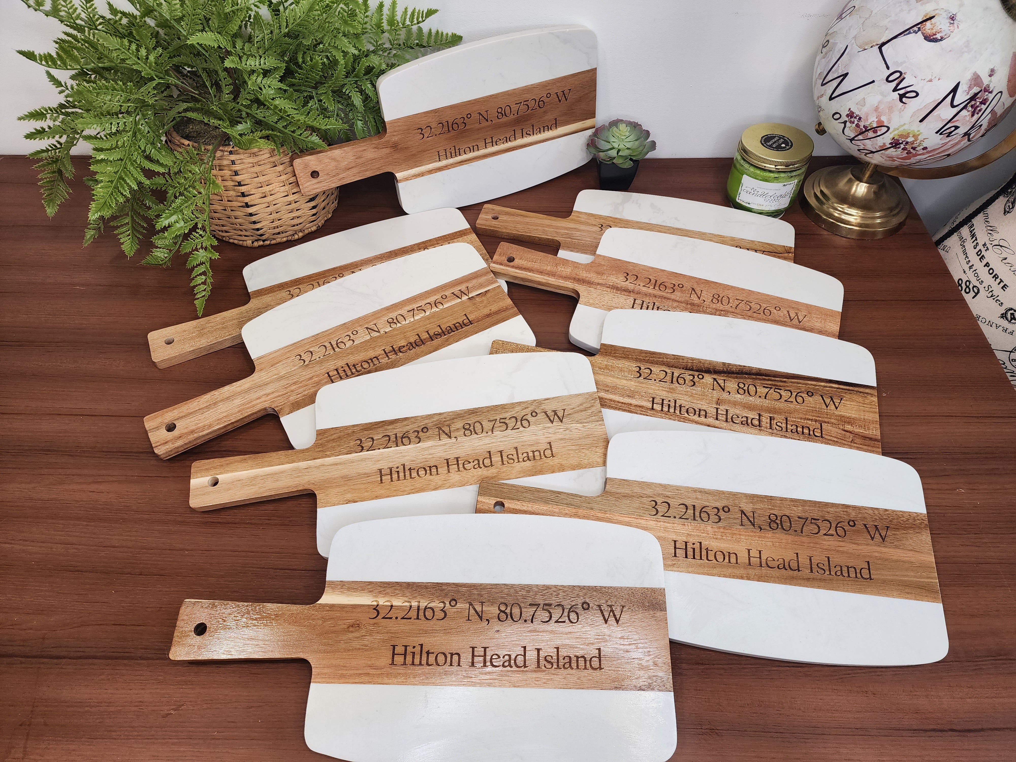 Custom Coordinates Acopa Marble and Acacia Wood Cutting/Serving Board