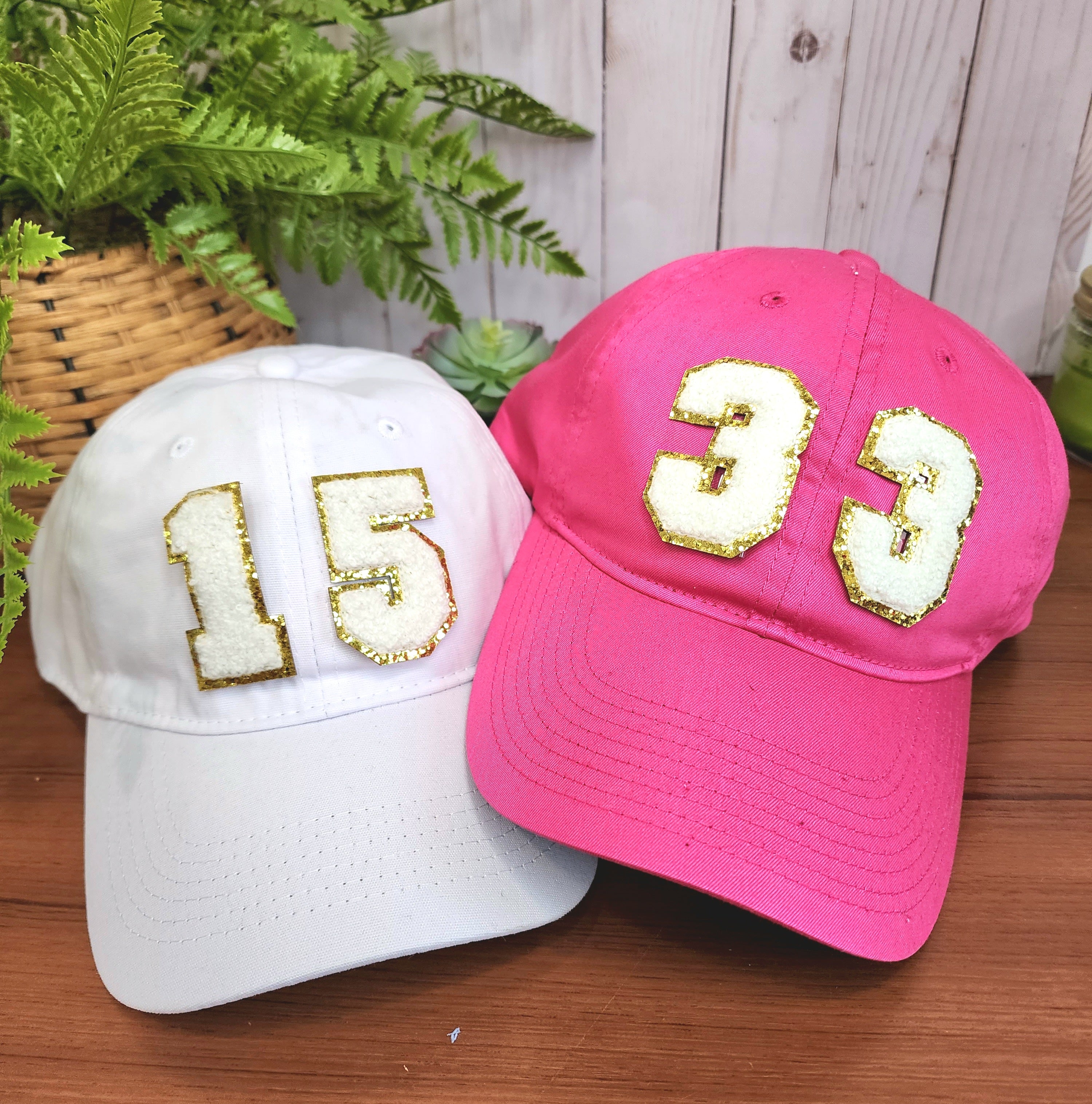 Customizable Chenille Number Patch Ballcap