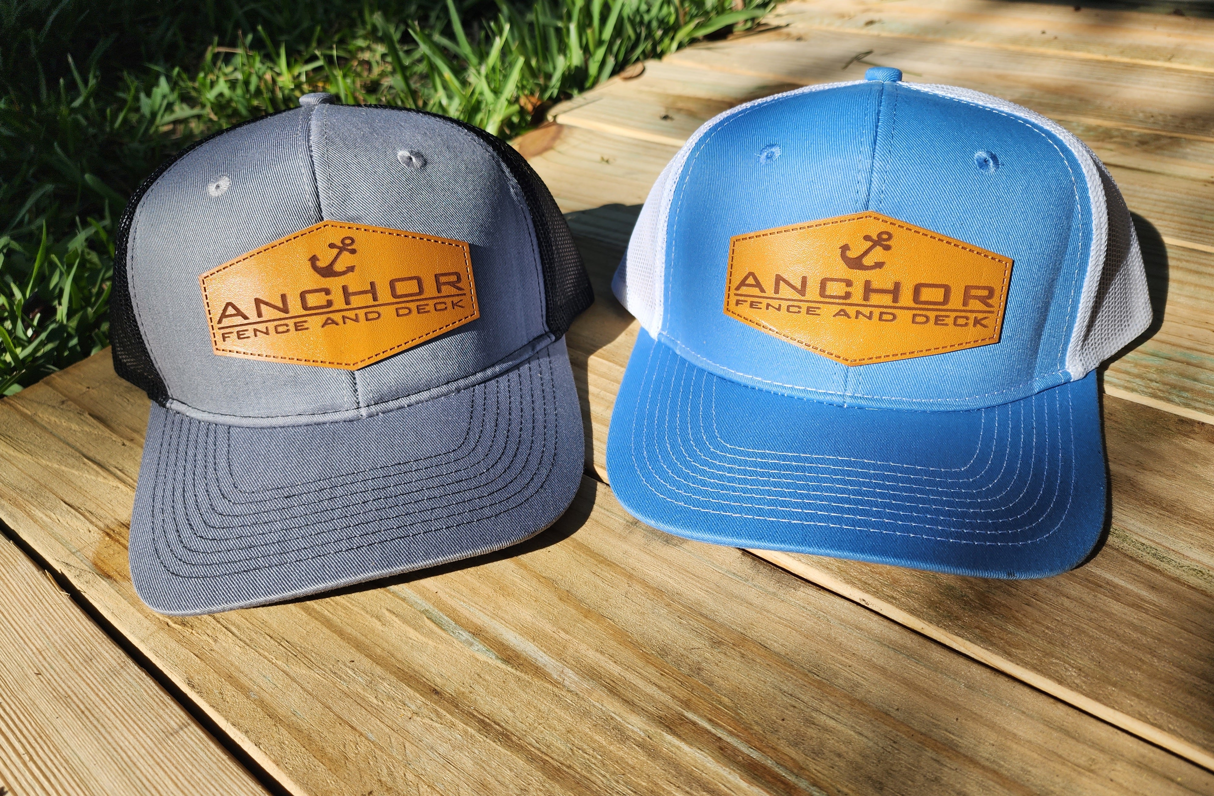 Custom Leather Patch Port Authority Snapback Trucker Cap