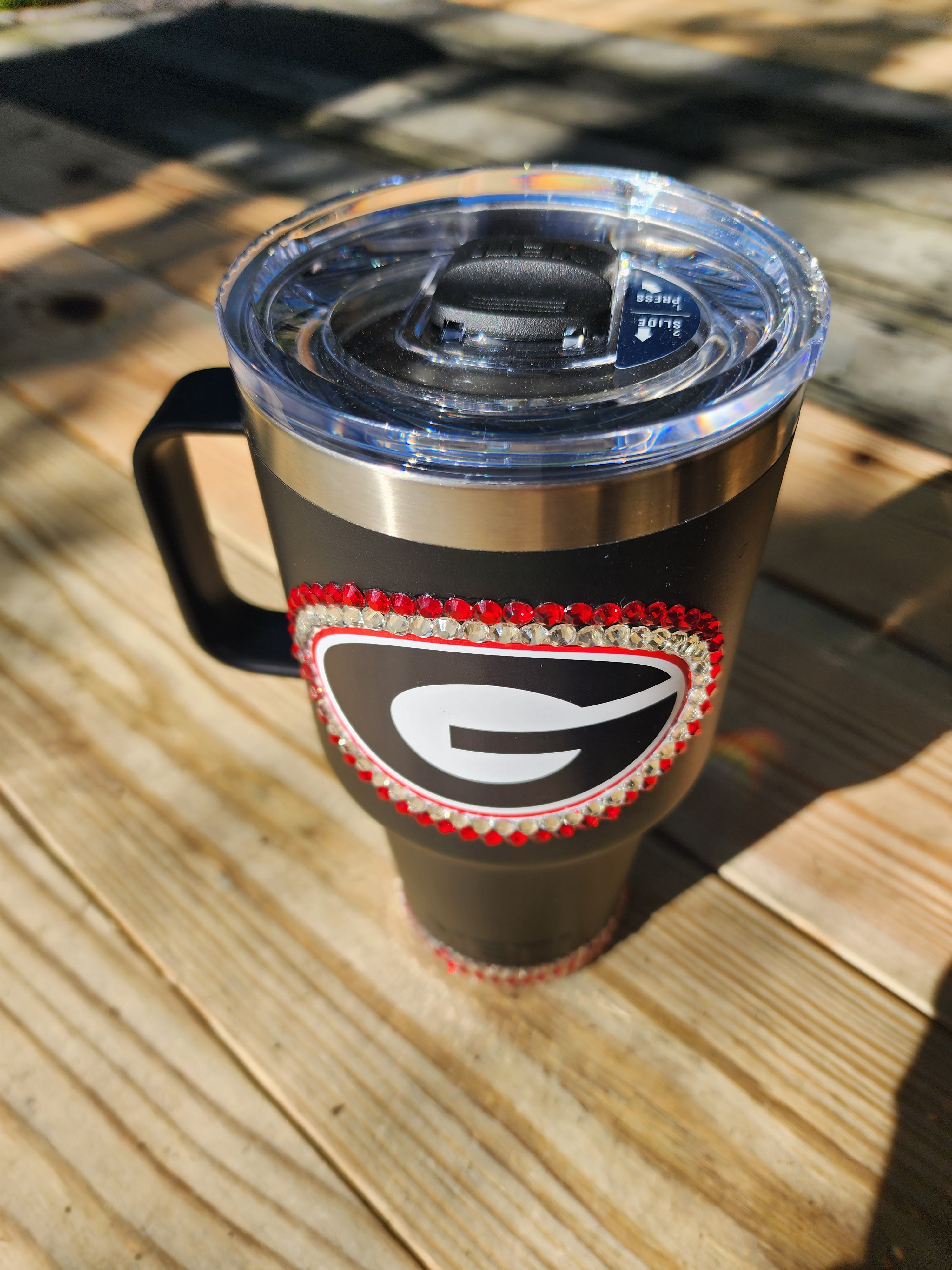 30 oz Rhinestone Georgia Bulldogs Yeti Rambler Travel Cup