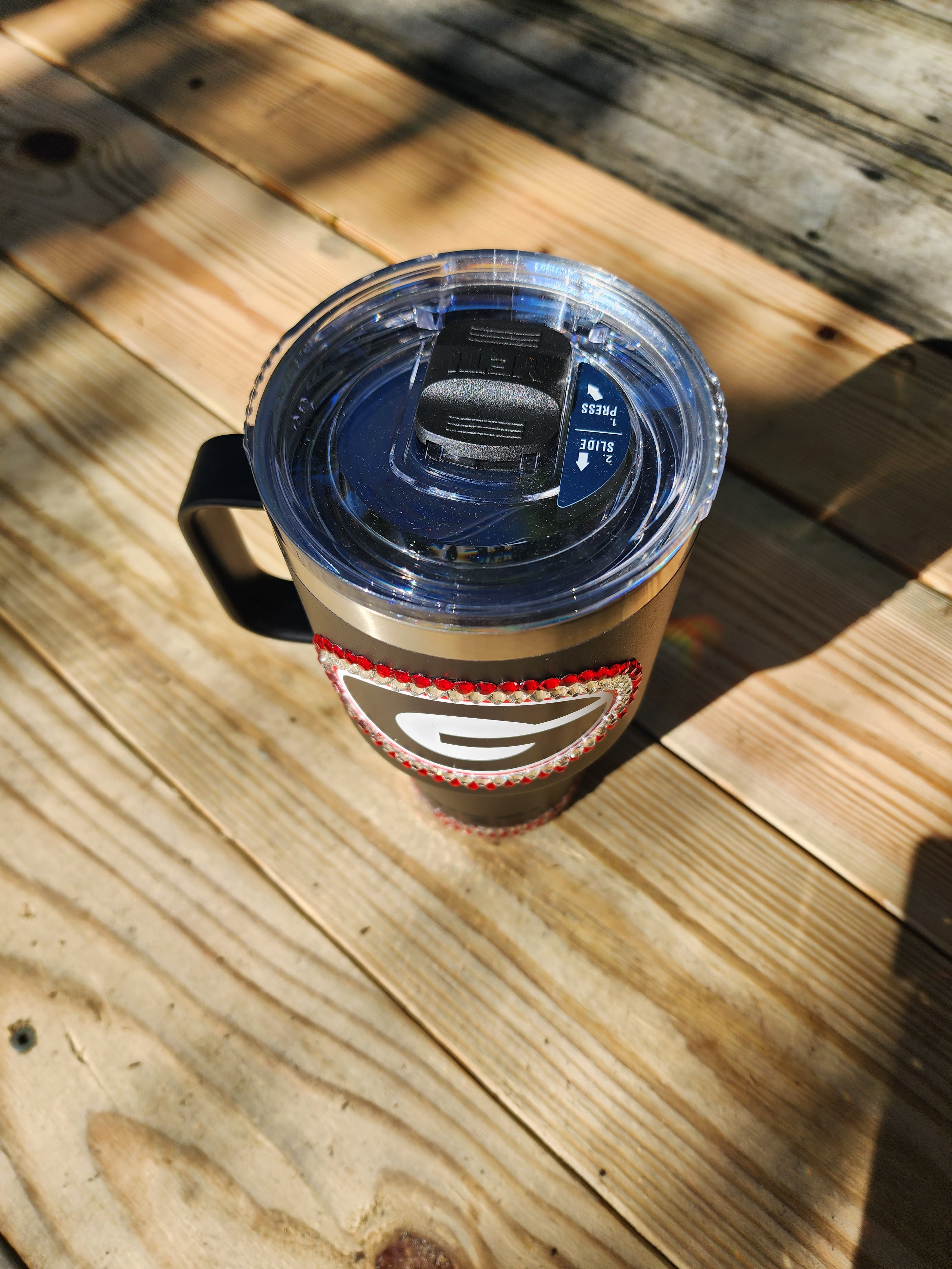 30 oz Rhinestone Georgia Bulldogs Yeti Rambler Travel Cup