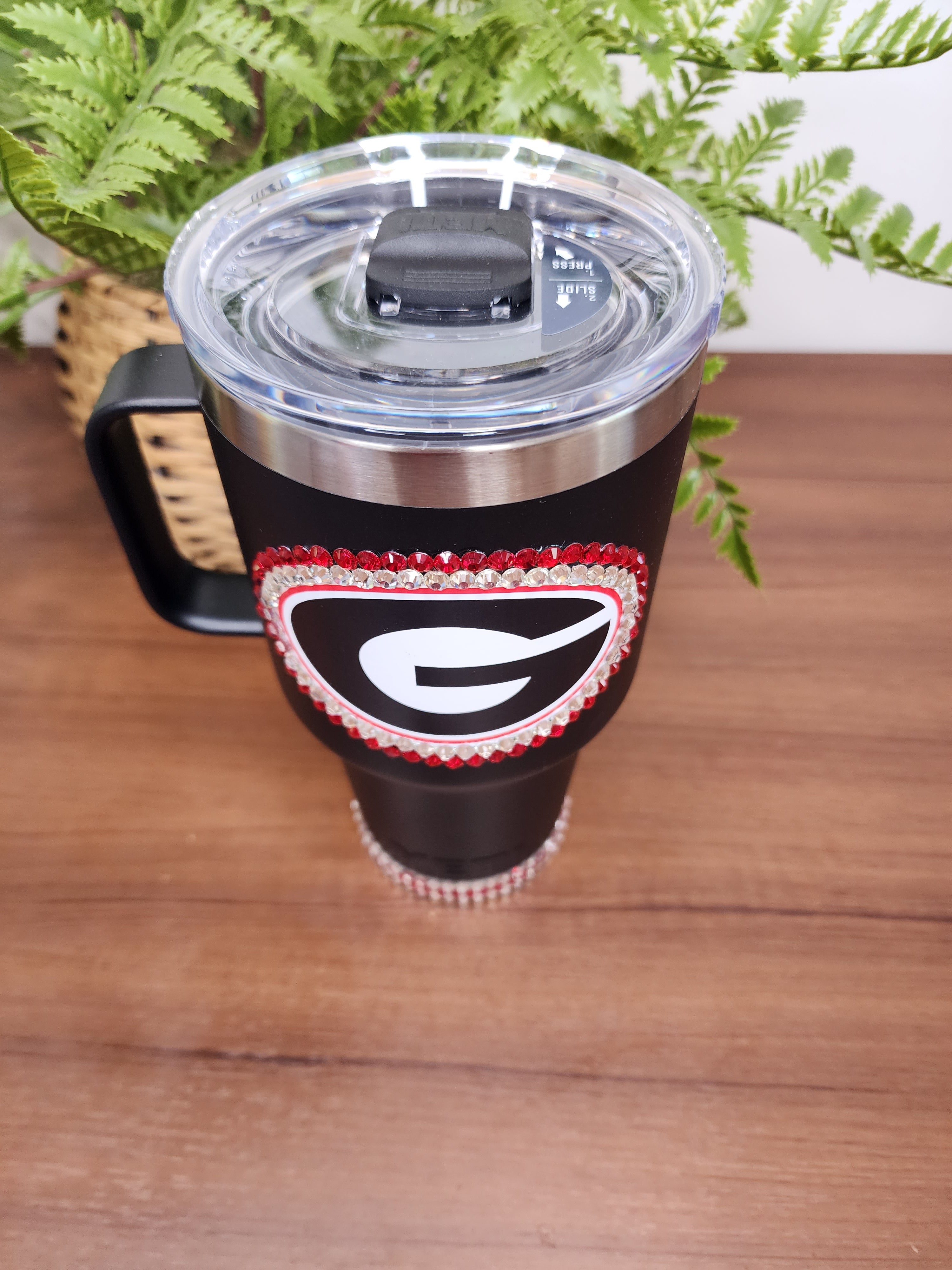 30 oz Rhinestone Georgia Bulldogs Yeti Rambler Travel Cup