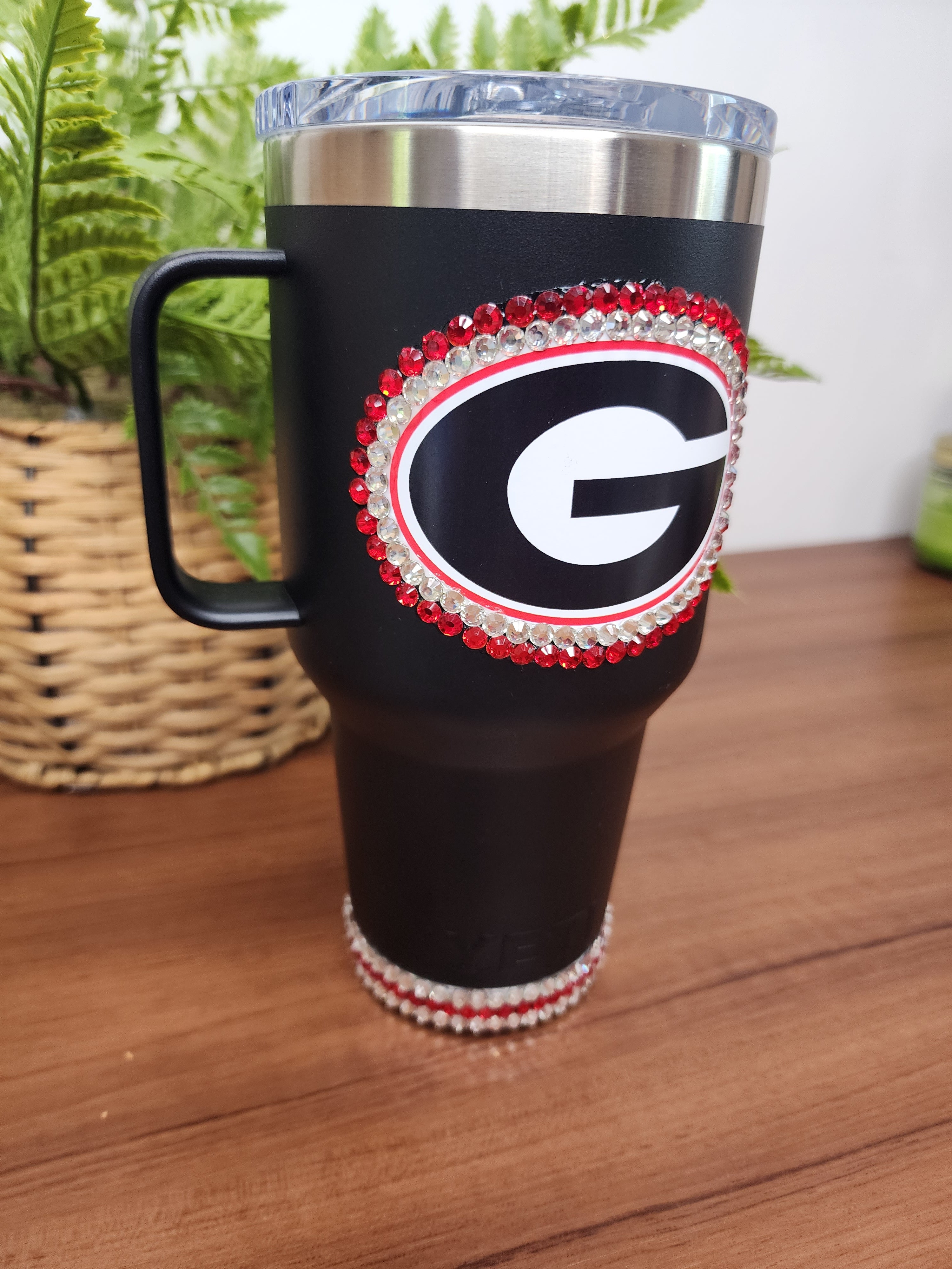 30 oz Rhinestone Georgia Bulldogs Yeti Rambler Travel Cup