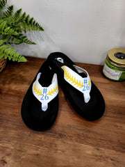 Custom Baseball Glitter Flip Flops