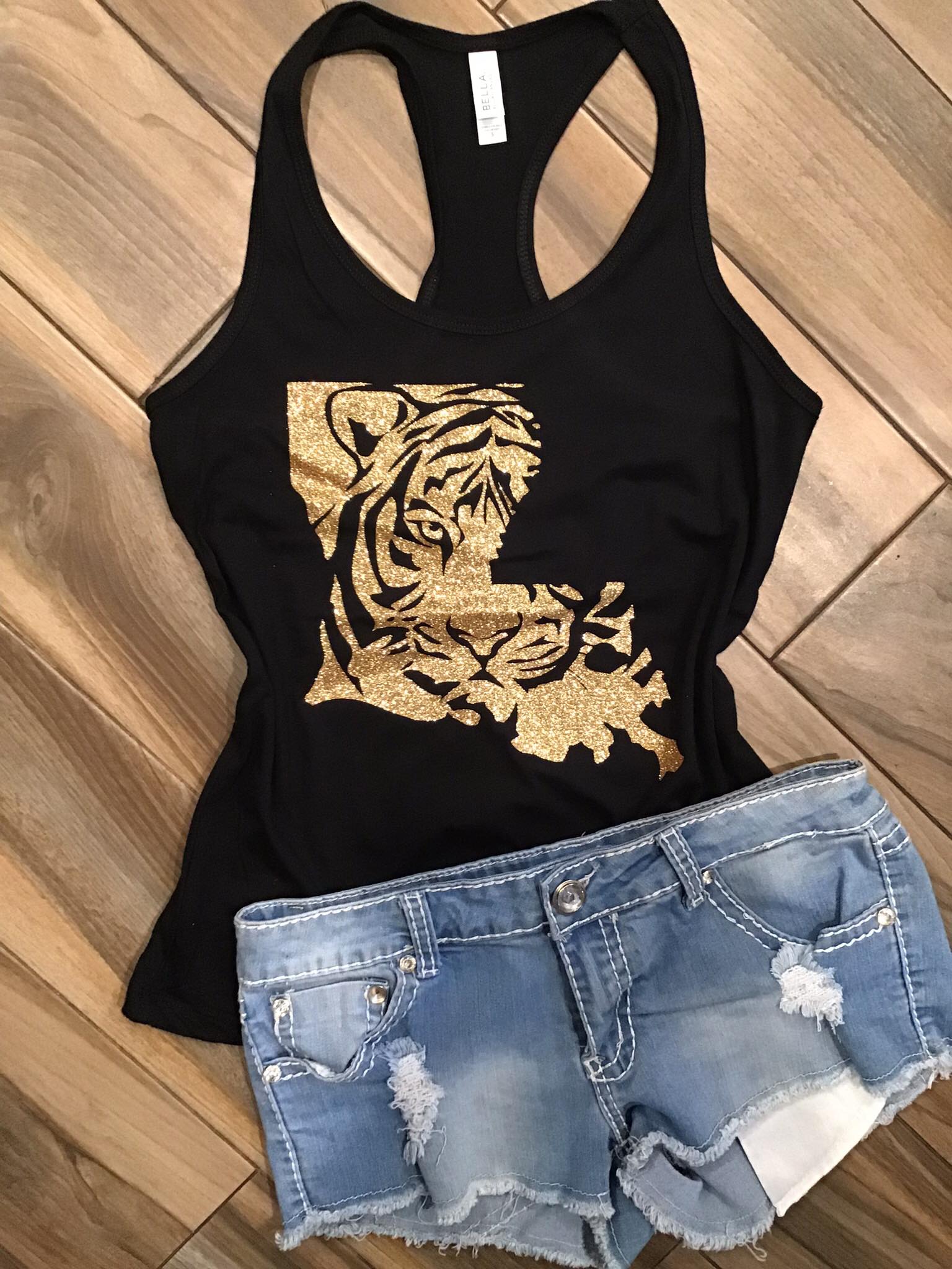 LSU Tigers State Glitter Top