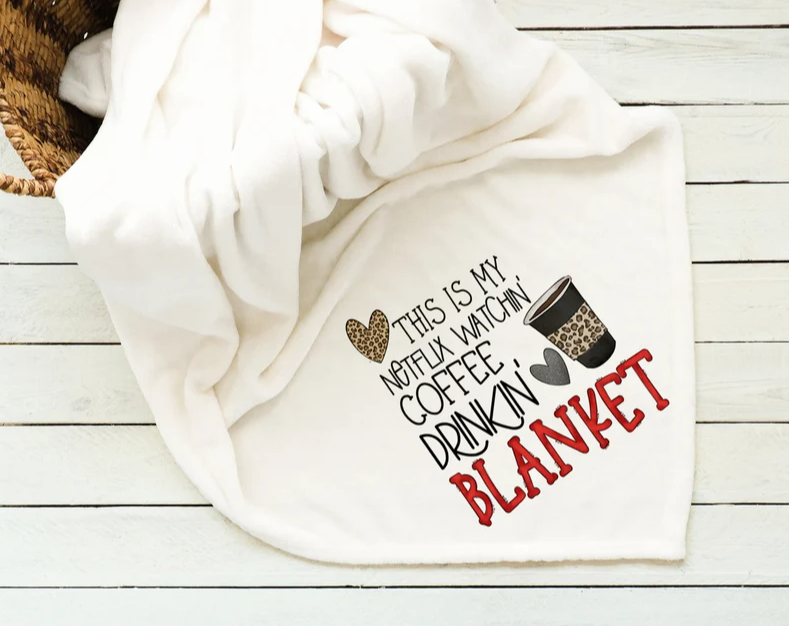 Netflix and Coffee Plush Blanket