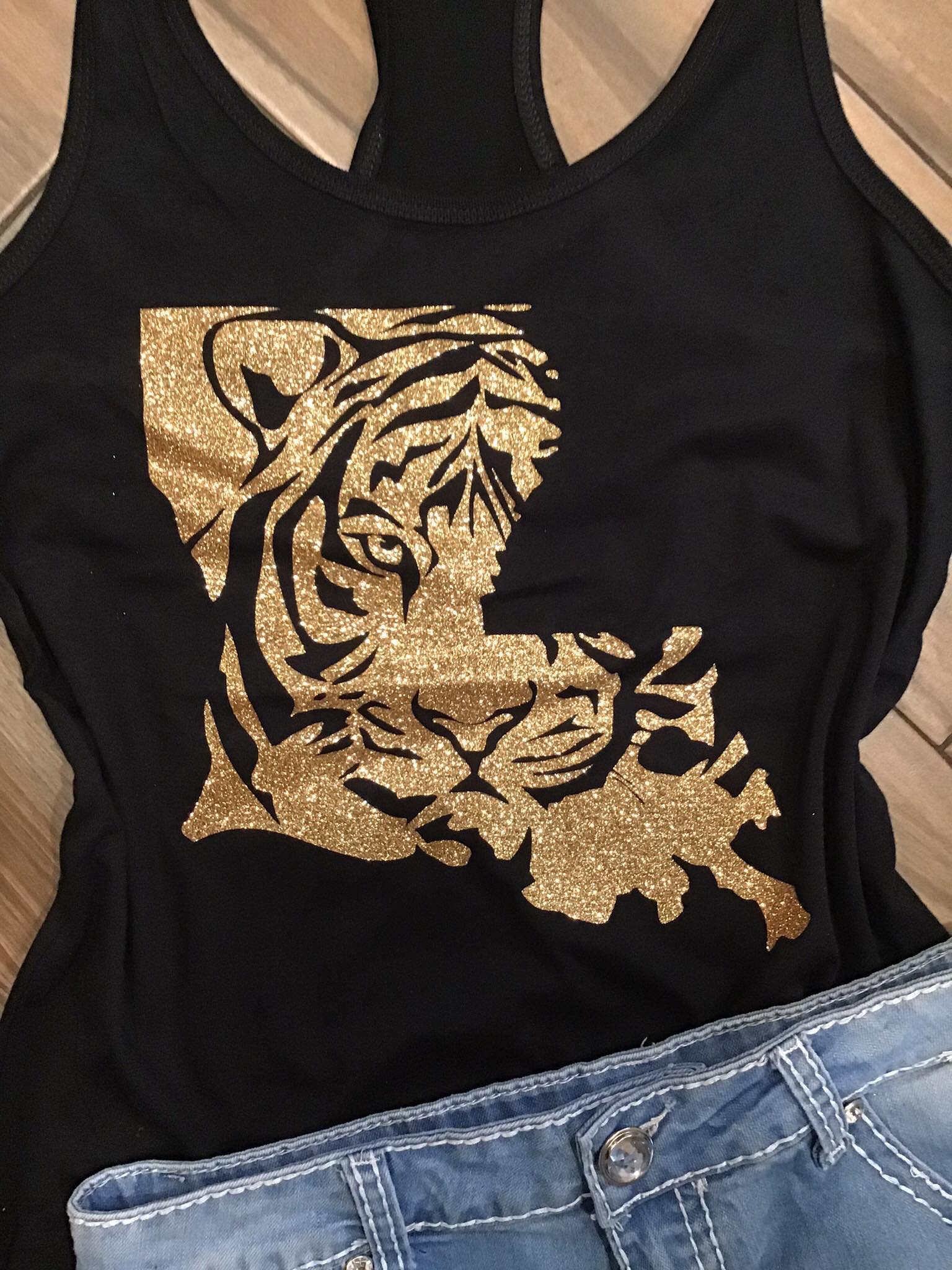 LSU Tigers State Glitter Top