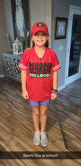 Red Georgia Bulldogs Stacked Shirt