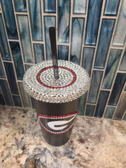 24 oz Rhinestone Georgia Bulldogs Tumbler Cold Cup