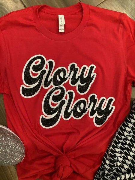 Glory Glory Georgia Bulldogs Glitter Top: College Football Fan Gear