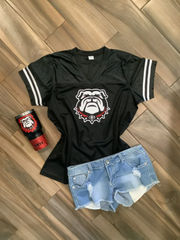 Black Georgia Bulldogs Football Glitter Top