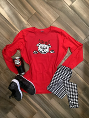 Georgia Bulldog with Bow Glitter Shirt