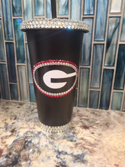 24 oz Rhinestone Georgia Bulldogs Tumbler Cold Cup
