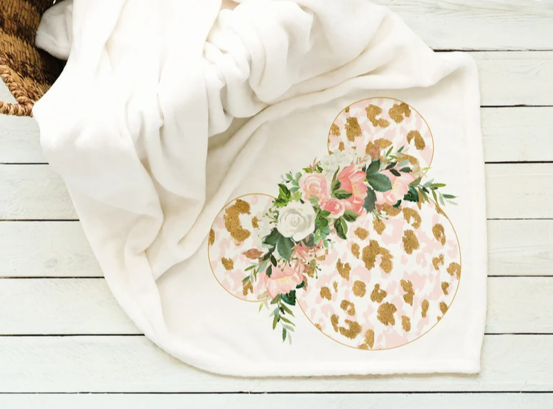 Minnie Leopard and Floral Blanket