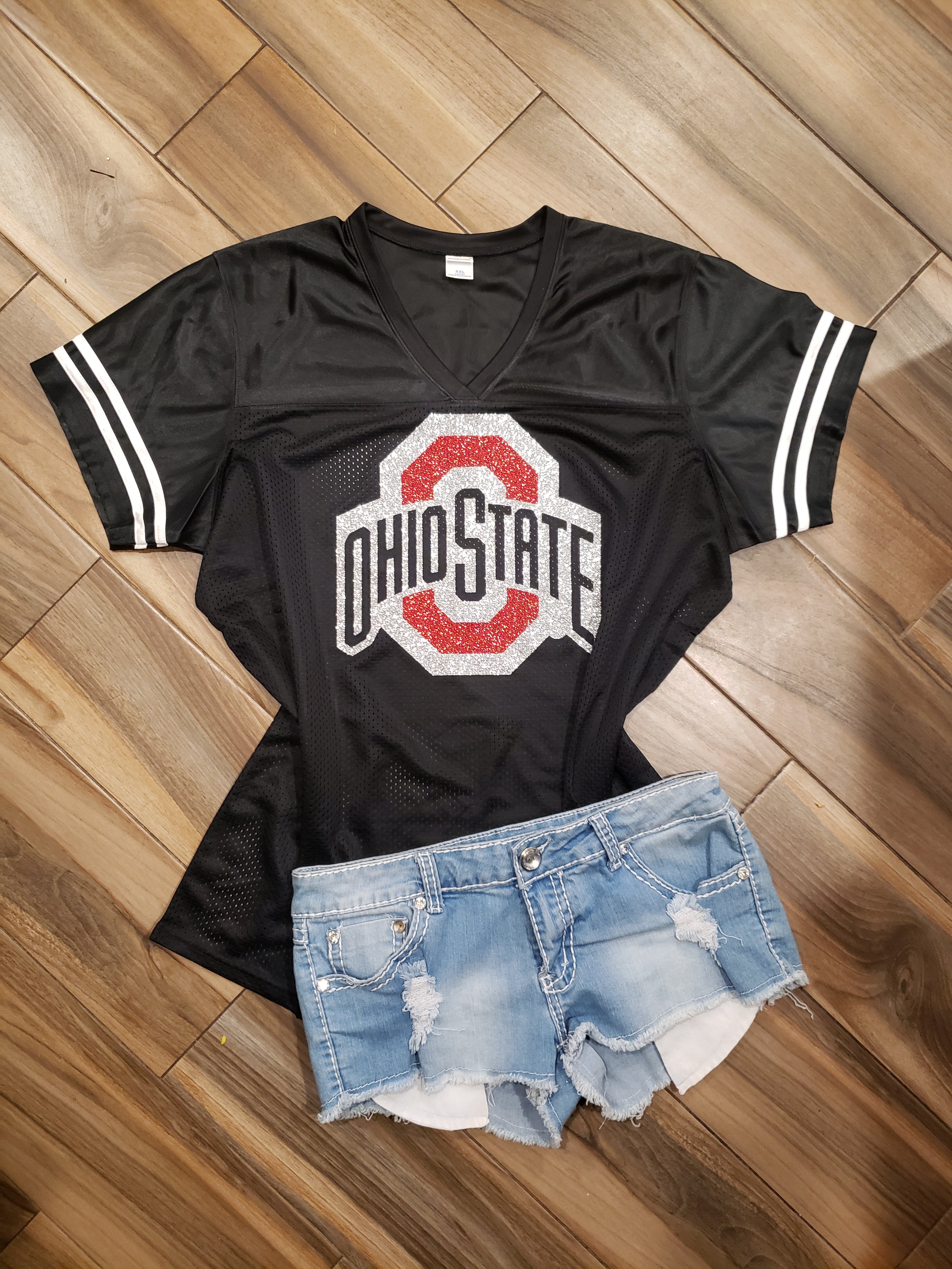 Ohio State Glitter Top - Black