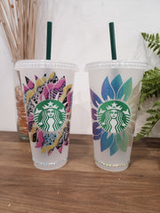 Customizable Sunflower 24 oz Rhinestone Tumbler