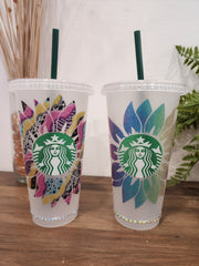 Customizable Sunflower 24 oz Rhinestone Tumbler