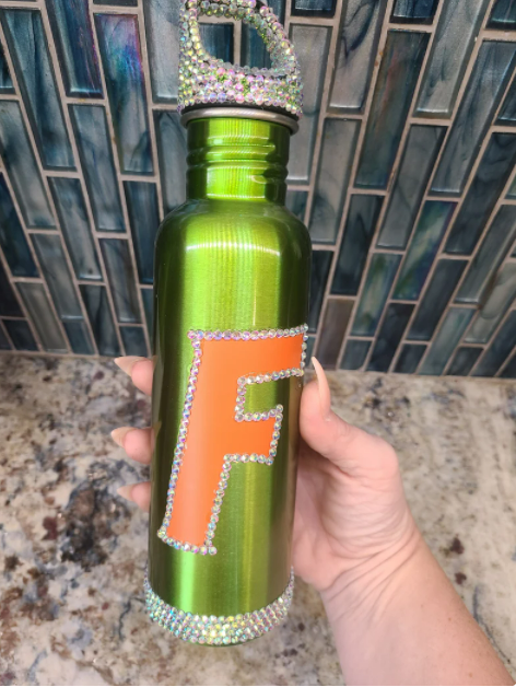 Rhinestone Florida Gators Steel Insulated Water Bottle with Lid