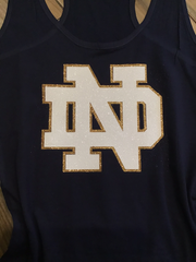 Notre Dame Navy Glitter Top