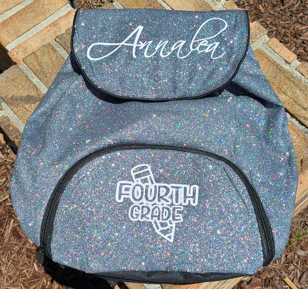 Personalized discount glitter backpack