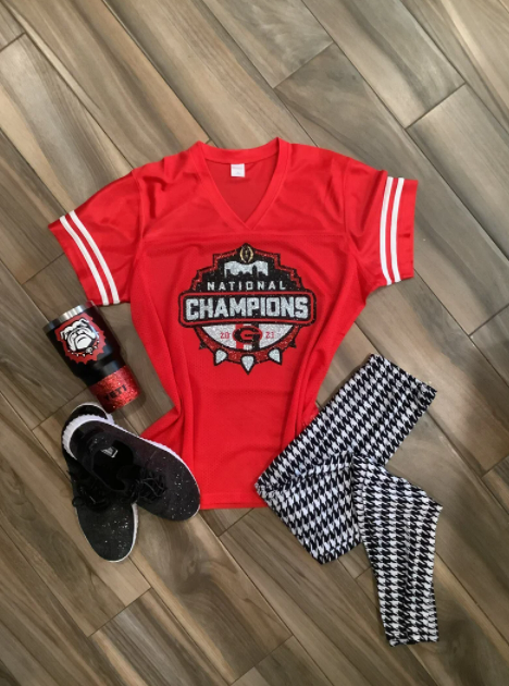 Georgia Bulldogs National Champions Glitter Shirt